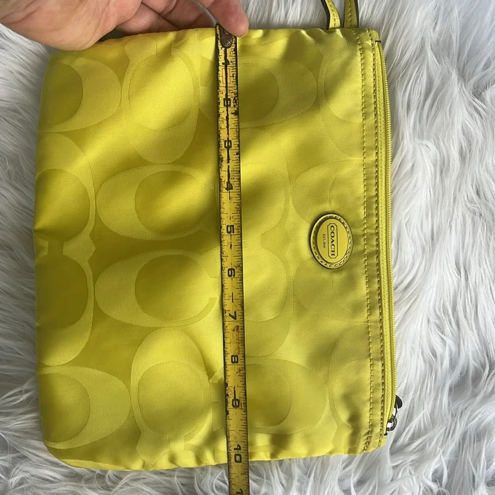 Coach Signature Nylon Cosmetic Bag Citrine/yellow, Mint Condition - Picture 11 of 12